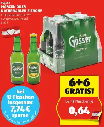 Hofer GÖSSER MÄRZEN ODER NATURRADLER ZITRONE 0.33 l Angebot