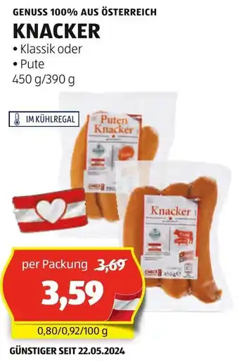 Hofer KNACKER Angebot