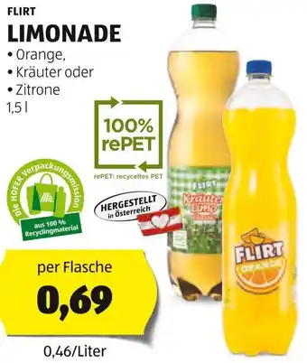 Hofer FLIRT LIMONADE 1.5 l Angebot