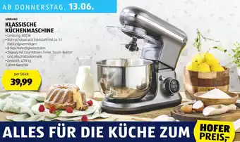 Hofer KLASSISCHE KÜCHENMASCHINE Angebot