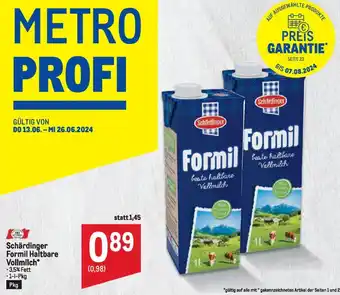 Metro Schärdinger Formil Haltbare Vollmilch Angebot