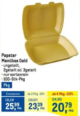 Metro Papstar Menübox Gold Angebot