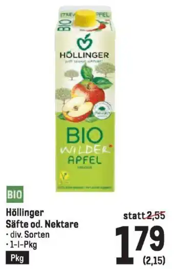 Metro Höllinger Säfte od. Nektare Angebot