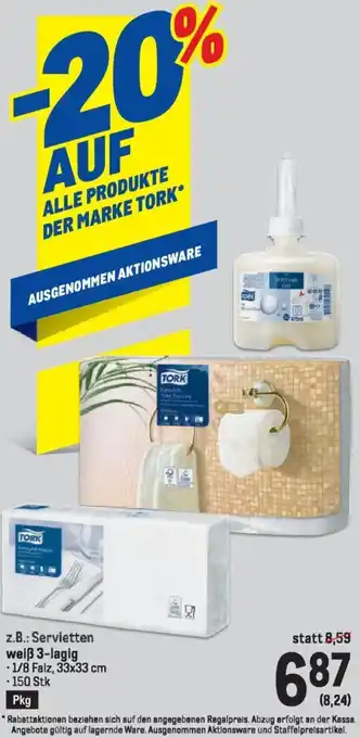 Metro Servietten weiß 3-lagig Angebot