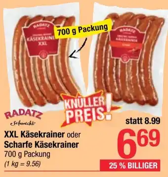 Maximarkt XXL Käsekrainer oder Scharfe Käsekrainer 700g Angebot