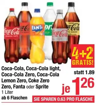 Maximarkt Coca-Cola, Coca-Cola light, Coca-Cola Zero, Coca-Cola Lemon Zero, Coke Zero Zero, Fanta oder Sprite 1 Liter Angebot