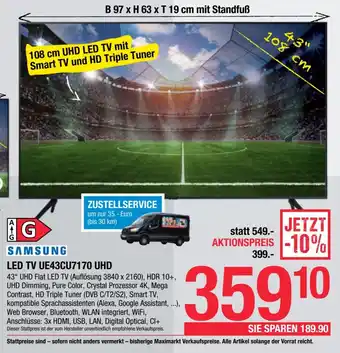 Maximarkt LED TV UE43CU7170 UHD Angebot