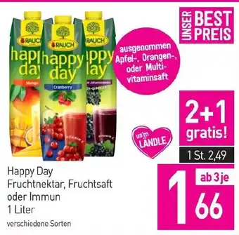 Sutterlüty Happy Day Fruchtnektar, Fruchtsaft oder Immun 1L Angebot