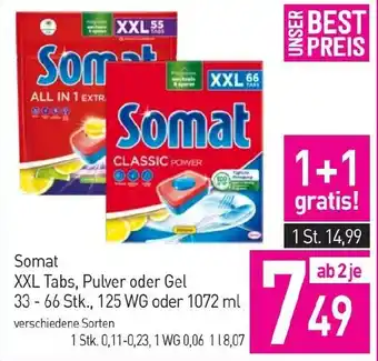 Sutterlüty Somat XXL Tabs, Pulver oder Gel 33-66 Stk., 125 WG oder 1072 ml Angebot