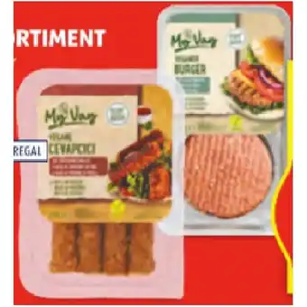Hofer My Vay Veganes Sortiment Cevapcici oder Burger HOFER 1 Packung Angebot