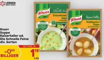 Billa Knorr Suppe Kaiserteller Od. Die Schnelle Feine Div. Sorten Angebot