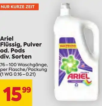 Billa Ariel Flüssig, Pulver Od. Pods Div. Sorten Angebot