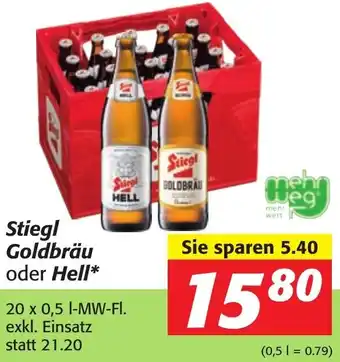 Strasser Markt Stiegl Goldbräu Oder Hell 20x0,5 l Angebot