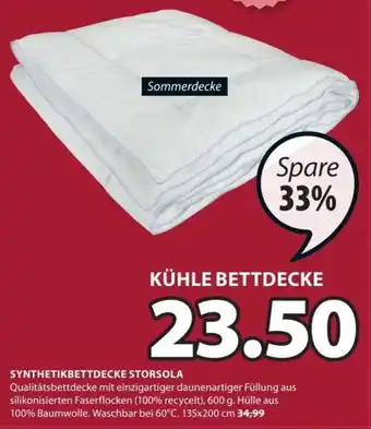 JYSK SYNTHETIKBETTDECKE STORSOLA Angebot