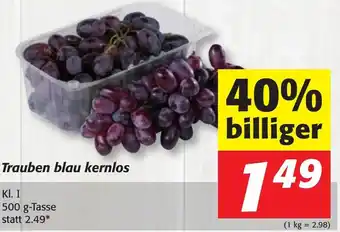 Strasser Markt Trauben Blau Kernlos 500g Angebot