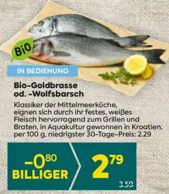 Billa Bio-Goldbrasse od. -Wolfsbarsch 100g Angebot