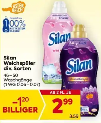 Billa Silan Weichspüler 46-50 Waschgänge Angebot