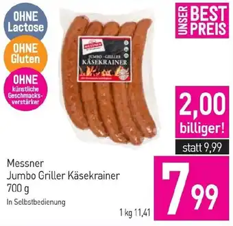 Sutterlüty Messner Jumbo Griller Käsekrainer 700g Angebot