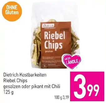 Sutterlüty Dietrich Kostbarkeiten Riebel Chips gesalzen oder pikant mit Chili 125 g Angebot