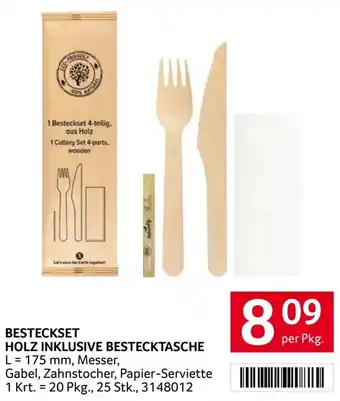 Transgourmet BESTECKSET HOLZ INKLUSIVE BESTECKTASCHE Angebot