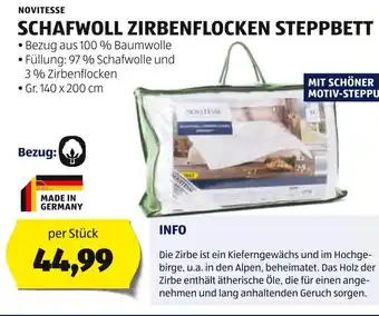 Hofer SCHAFWOLL ZIRBENFLOCKEN STEPPBETT Angebot