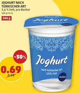 PENNY JOGHURT NACH TÜRKISCHER ART 500g Angebot