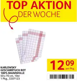 Transgourmet KARLOWSKY GESCHIRRTUCH ROT 100% BAUMWOLLE 50 x 70 cm Angebot