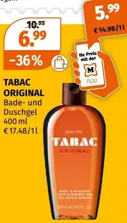 Müller TABAC ORIGINAL Bade- und Duschgel 400 ml Angebot