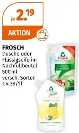 Müller FROSCH Dusche oder Flüssigseife im Nachfüllbeutel 500 ml Angebot