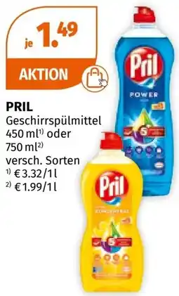 Müller PRIL Geschirrspülmittel 450 ml oder 750ml Angebot