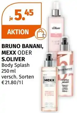Müller BRUNO BANANI, MEXX ODER S.OLIVER Body Splash 250ml Angebot
