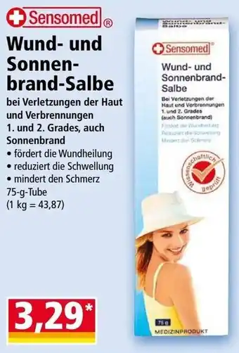 Norma Sensomed Wund- und Sonnen- brand-Salbe 75g Angebot