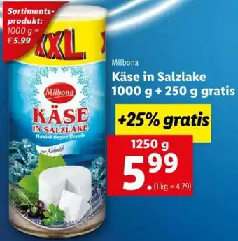 Lidl Käse In Salzlake 1000 g + 250 g Gratis Angebot