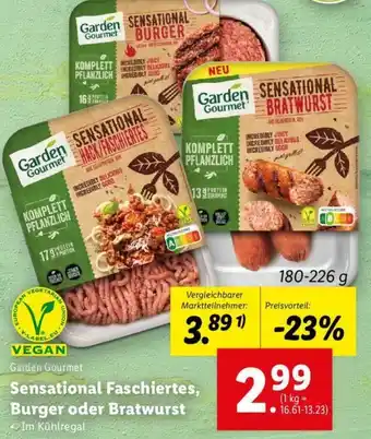 Lidl Sensational Faschiertes, Burger Oder Bratwurst Angebot
