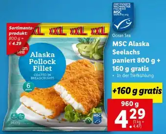 Lidl MSC Alaska Seelachs Paniert 800g + 160g Gratis Angebot
