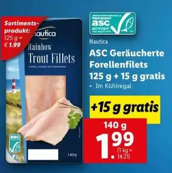Lidl ASC Geräucherte Forellenfilets 125g + 15 g Gratis Angebot