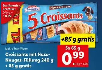 Lidl Croissants Mit Nuss-Nougat-Füllung 240 g + 85 g Gratis Angebot