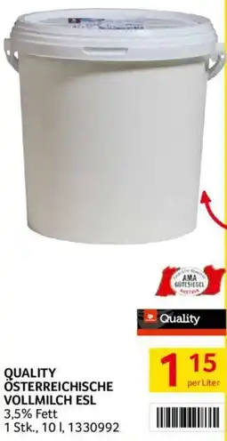 Transgourmet QUALITY ÖSTERREICHISCHE VOLLMILCH ESL Angebot