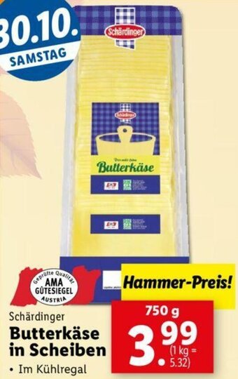 Lidl Butterkäse In Scheiben 750g Angebot