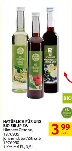 Transgourmet NATÜRLICH FÜR UNS BIO SIRUP EW Angebot