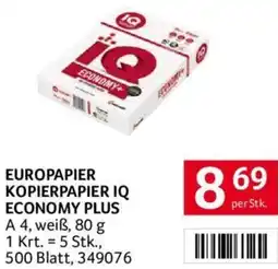 Transgourmet EUROPAPIER KOPIERPAPIER IQ ECONOMY PLUS Angebot