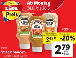 Lidl Heinz Snack Saucen 400ml Angebot