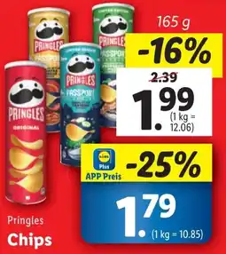 Lidl Pringles Chips 165g Angebot