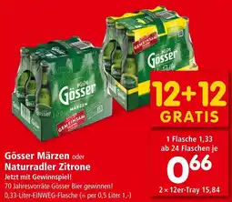 Interspar Gösser Märzen oder Naturradler Zitrone Angebot