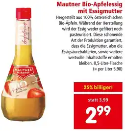 Interspar Mautner Bio-Apfelessig mit Essigmutter Angebot