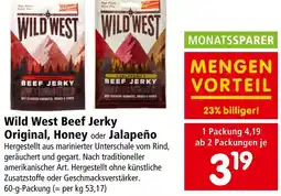 Interspar Wild West Beef Jerky Original, Honey oder Jalapeño Angebot