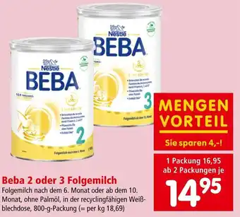 Interspar Beba 2 oder 3 Folgemilch Angebot