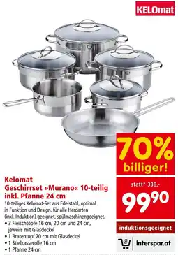 Interspar Kelomat Geschirrset Murano 10-teilig inkl. Pfanne 24 cm Angebot