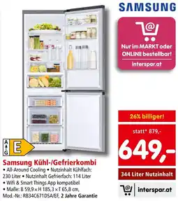 Interspar Samsung Kühl-/Gefrierkombi Angebot