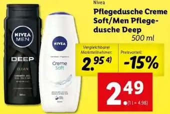 Lidl Pflegedusche Creme Soft/Men Pflege-Dusche Deep 500 ml Angebot
